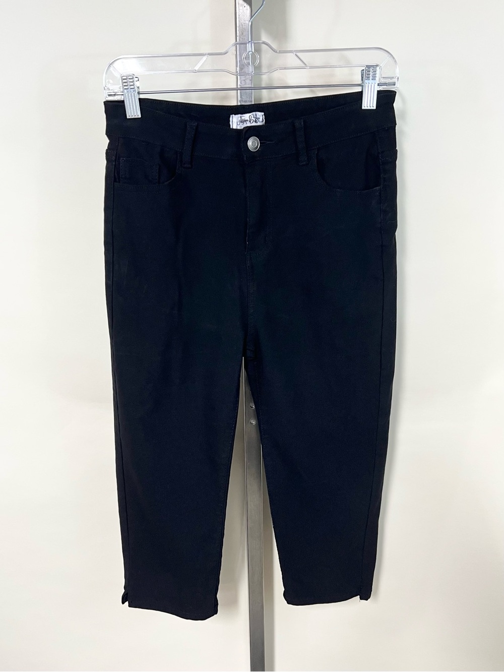 Just Be Capri Jeggings Pull On Black Stretch Juniors Large/Women’s Small